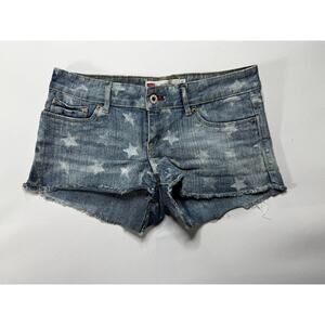 Levi's Women's Cut Off Star Print Blue Denim Shorty Shorts - Size 5 (31x2)*
